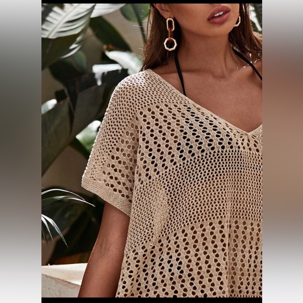 Crochet Swim Suit Cover Up - One Size - Picture 2 of 5